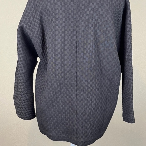 Chico's Brown Waffle Jacket Coat with Large Square Wood Buttons; Size 1 (Medium) - Picture 5 of 8